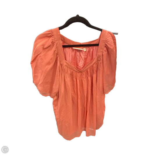 Blouse Short Sleeve By Evri In Peach, Size: 4x