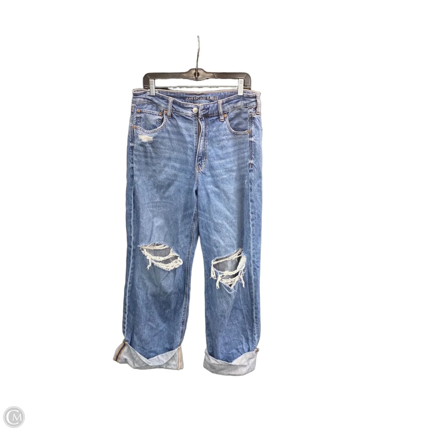 Jeans Wide Leg By American Eagle In Blue Denim, Size: 12