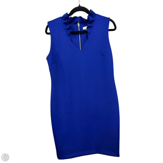 Dress Casual Midi By Calvin Klein In Blue, Size: 14