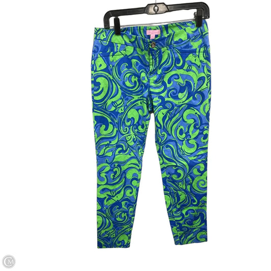 Pants Designer By Lilly Pulitzer In Green & Pink, Size: 6