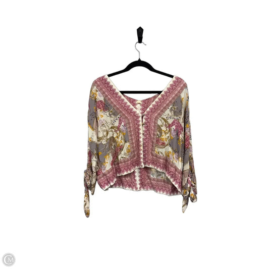 Top 3/4 Sleeve By Free People In Pink & Purple, Size: Xs