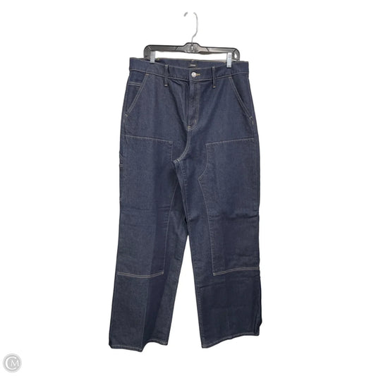 Jeans Wide Leg By Express In Blue Denim, Size: 14