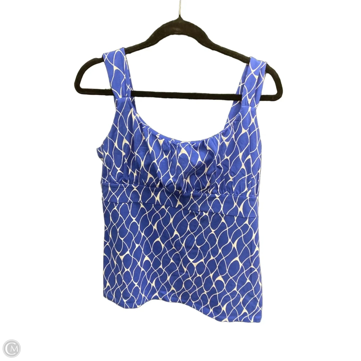Top Sleeveless Basic By Ann Taylor In Blue & White, Size: L