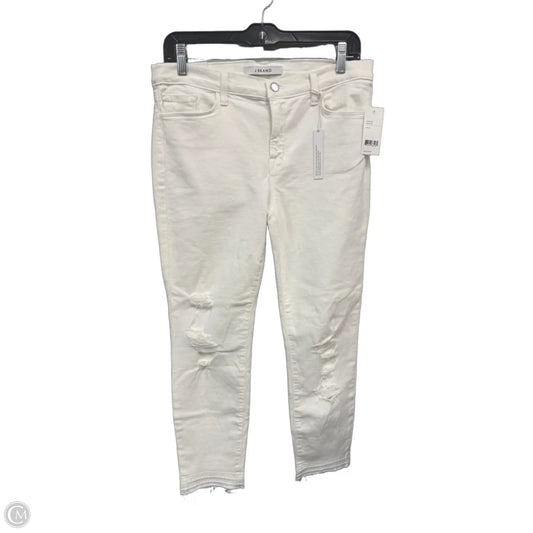 Jeans Cropped By J Brand In White, Size: 14