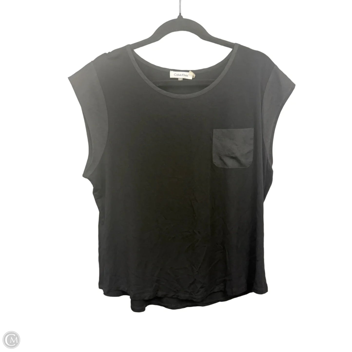 Top Short Sleeve Basic By Calvin Klein In Black, Size: Xl