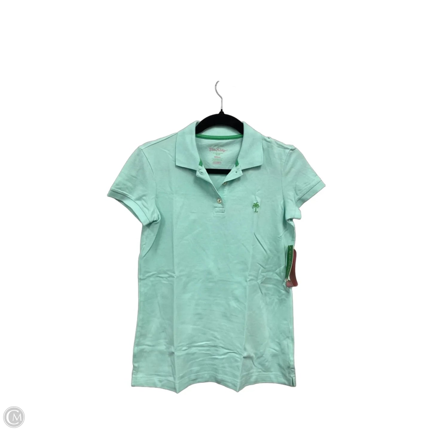 Top Short Sleeve Designer By Lilly Pulitzer In Green, Size: S