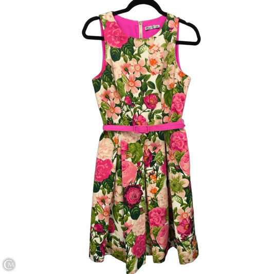 Dress Casual Short By Eliza J In Green & Pink, Size: 8