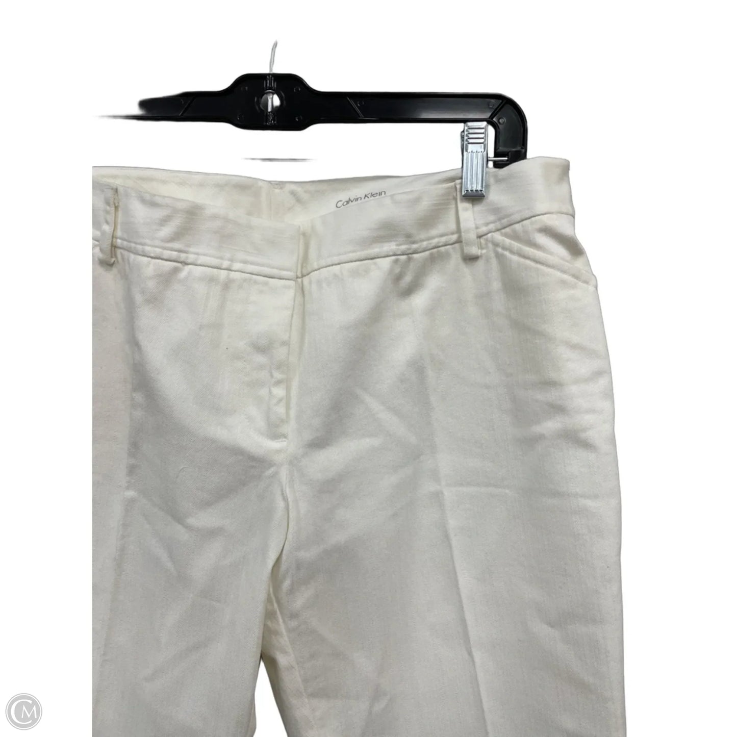 Jeans Straight By Calvin Klein In Ivory, Size: 12