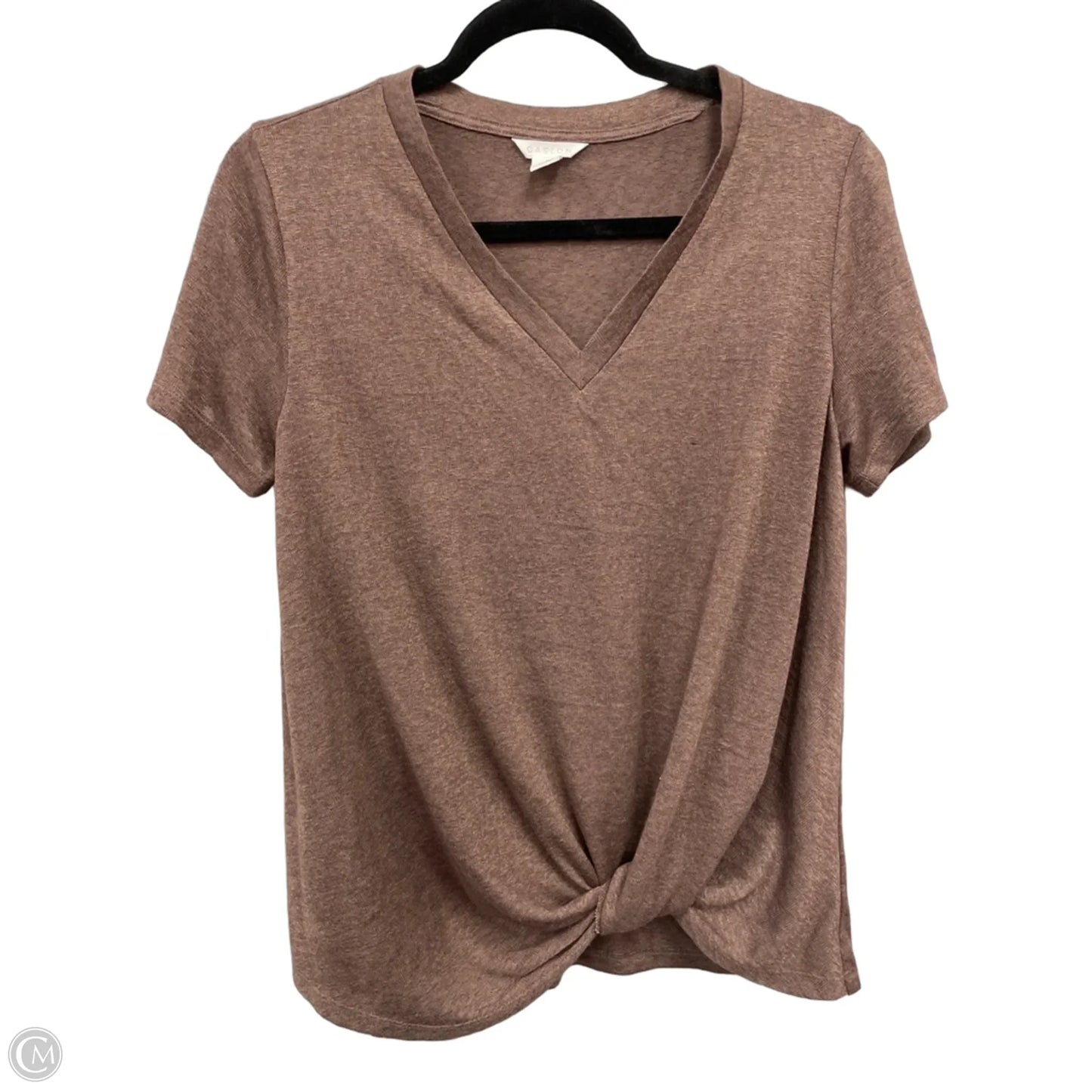 Top Short Sleeve By Caslon In Brown, Size: M