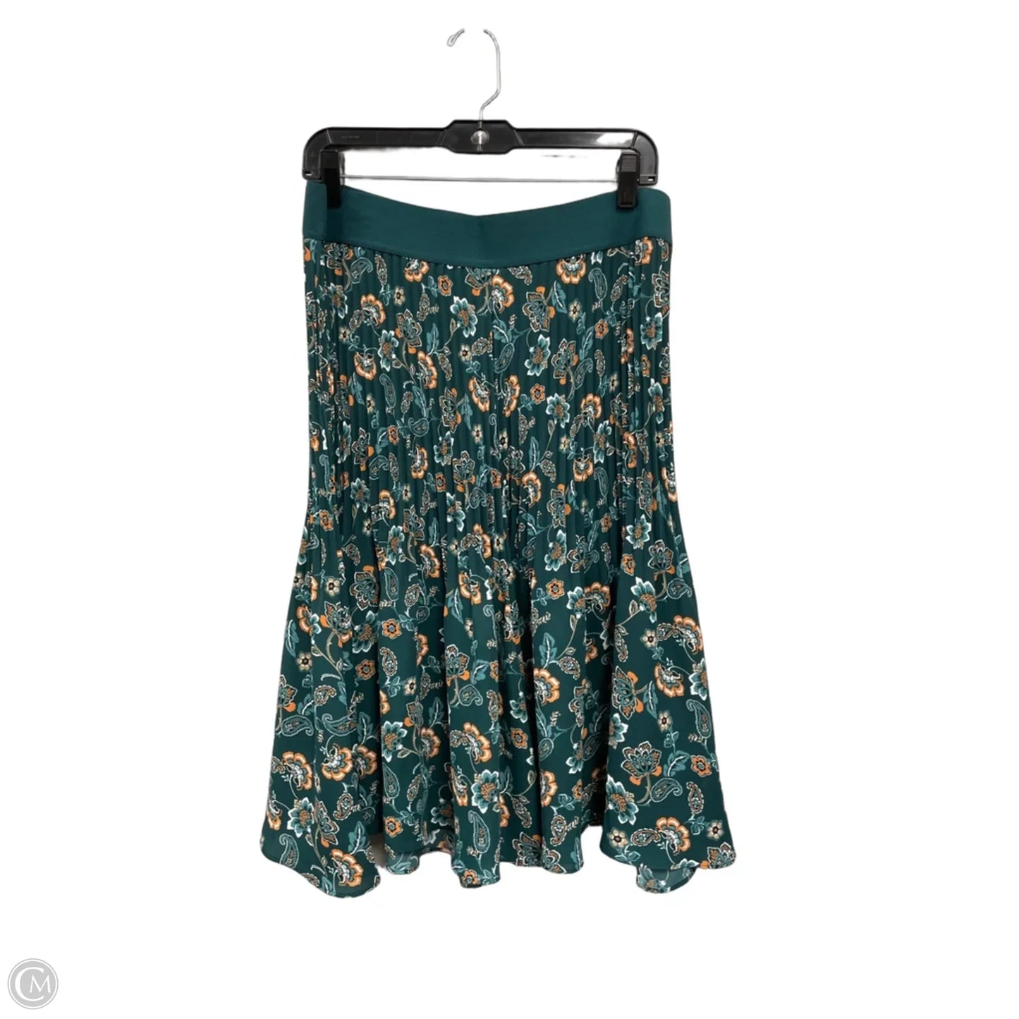 Skirt Midi By J. Jill In Green & Orange, Size: Mp