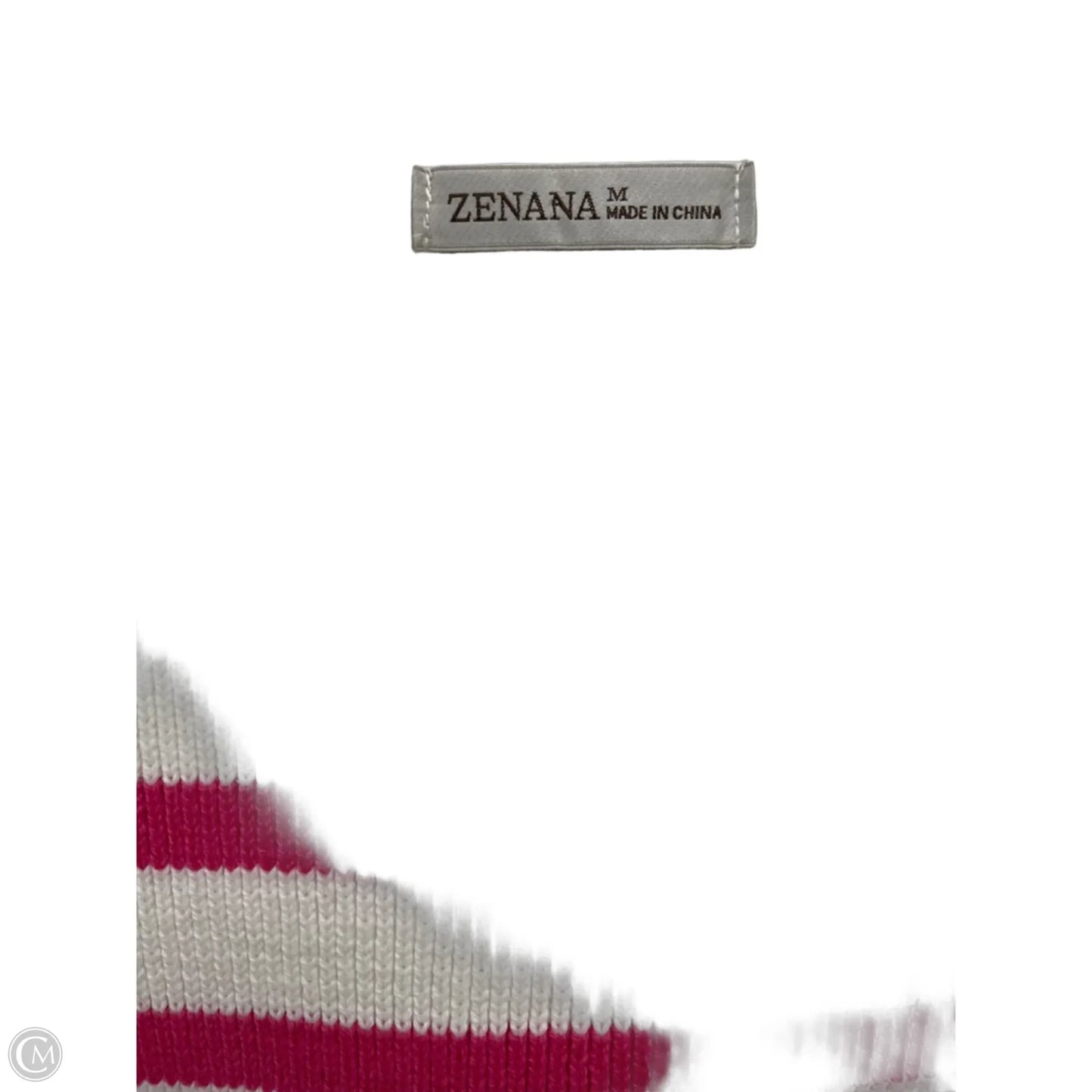 Top Sleeveless By Zenana In Pink & White, Size: M