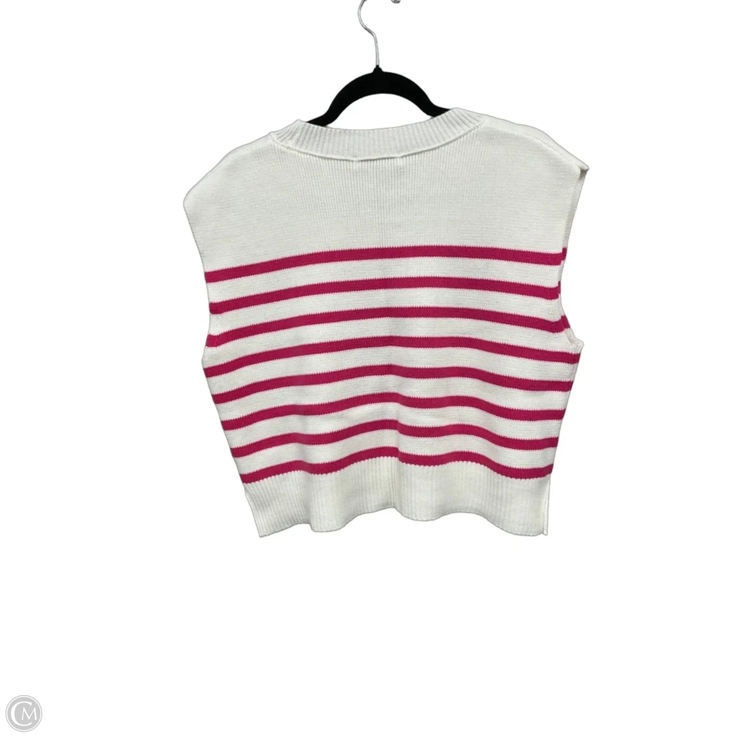 Top Sleeveless By Zenana In Pink & White, Size: M