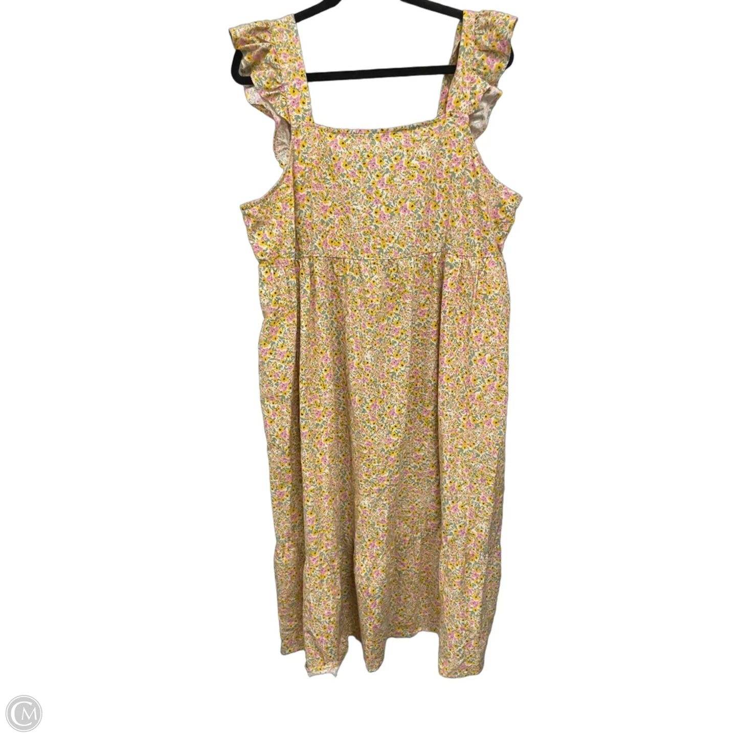 Dress Casual Midi By Universal Thread In Green & Yellow, Size: Xxl