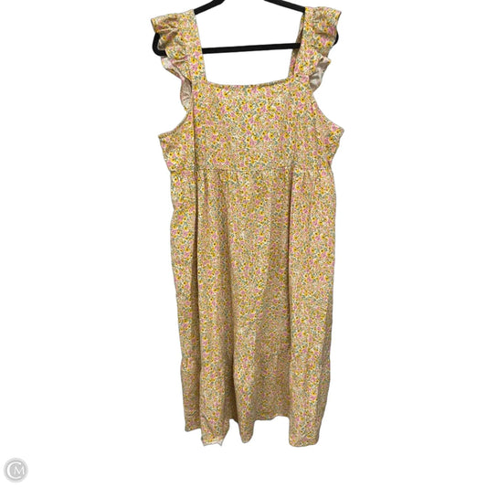 Dress Casual Midi By Universal Thread In Green & Yellow, Size: Xxl