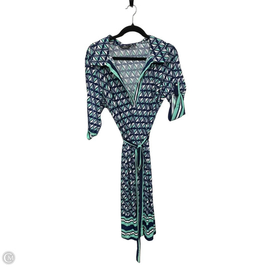 Dress Casual Short By Mlle Gabrielle In Blue & Green, Size: 1x