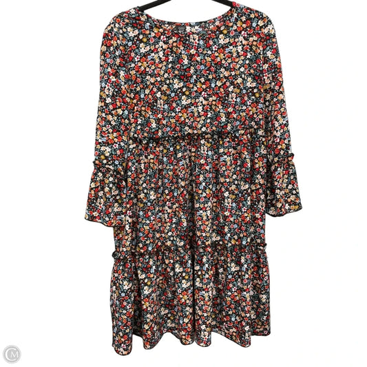 Dress Casual Short By Emery Rose In Black & Orange, Size: L
