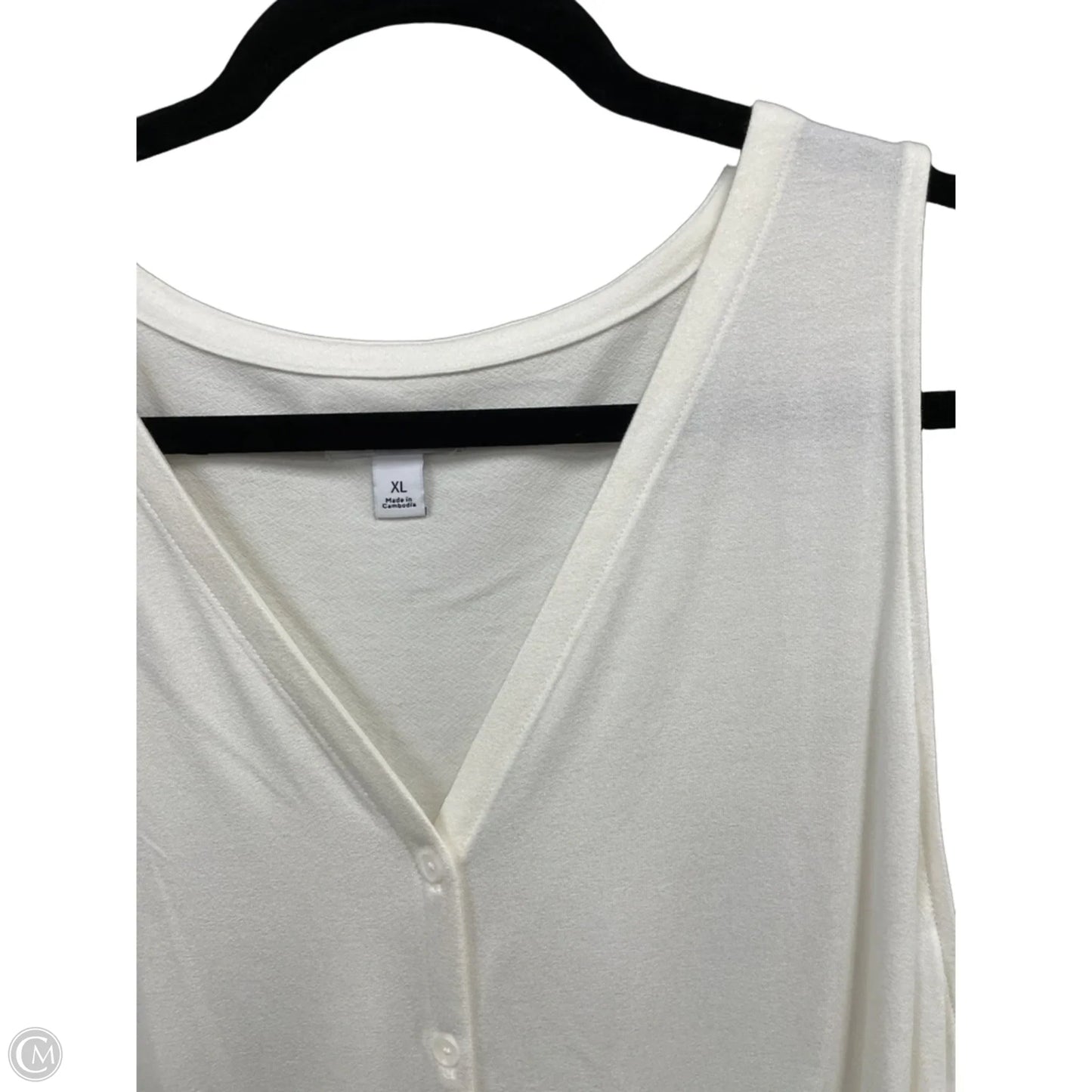 Top Sleeveless By Nine West Apparel In Cream, Size: Xl