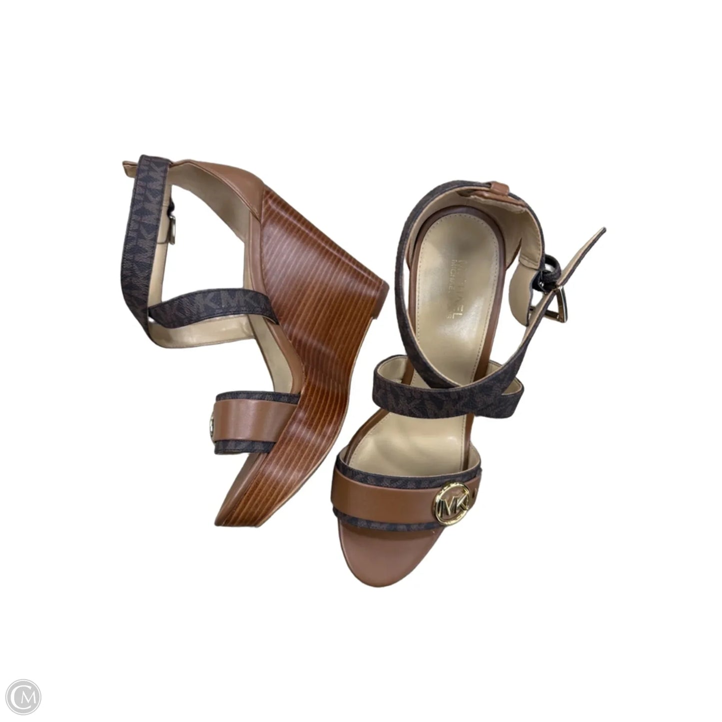 Sandals Heels Wedge By Michael By Michael Kors In Brown, Size: 8