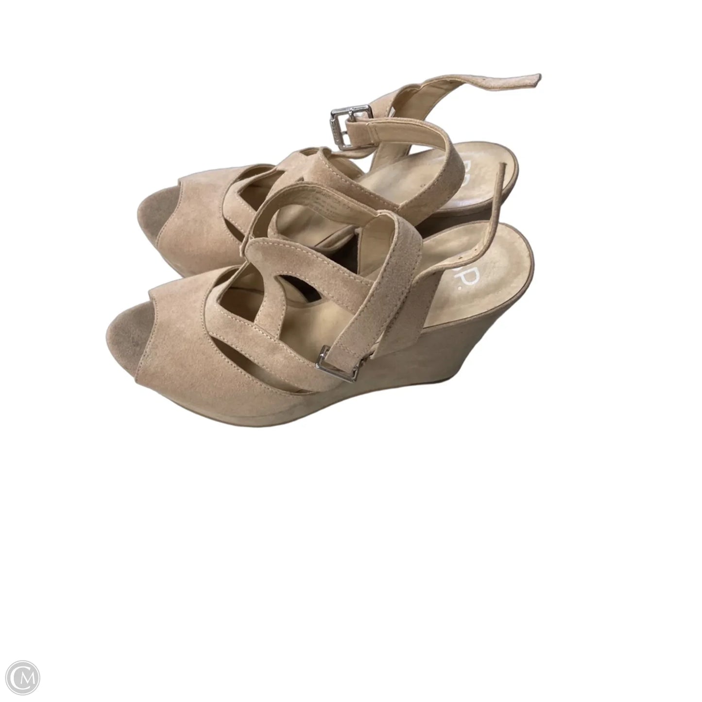 Sandals Heels Wedge By Bp In Tan, Size: 10