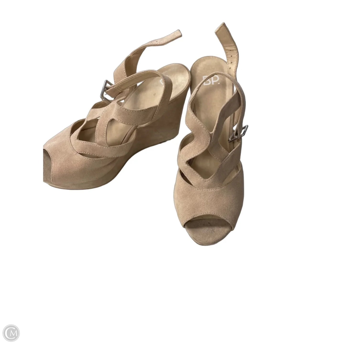 Sandals Heels Wedge By Bp In Tan, Size: 10