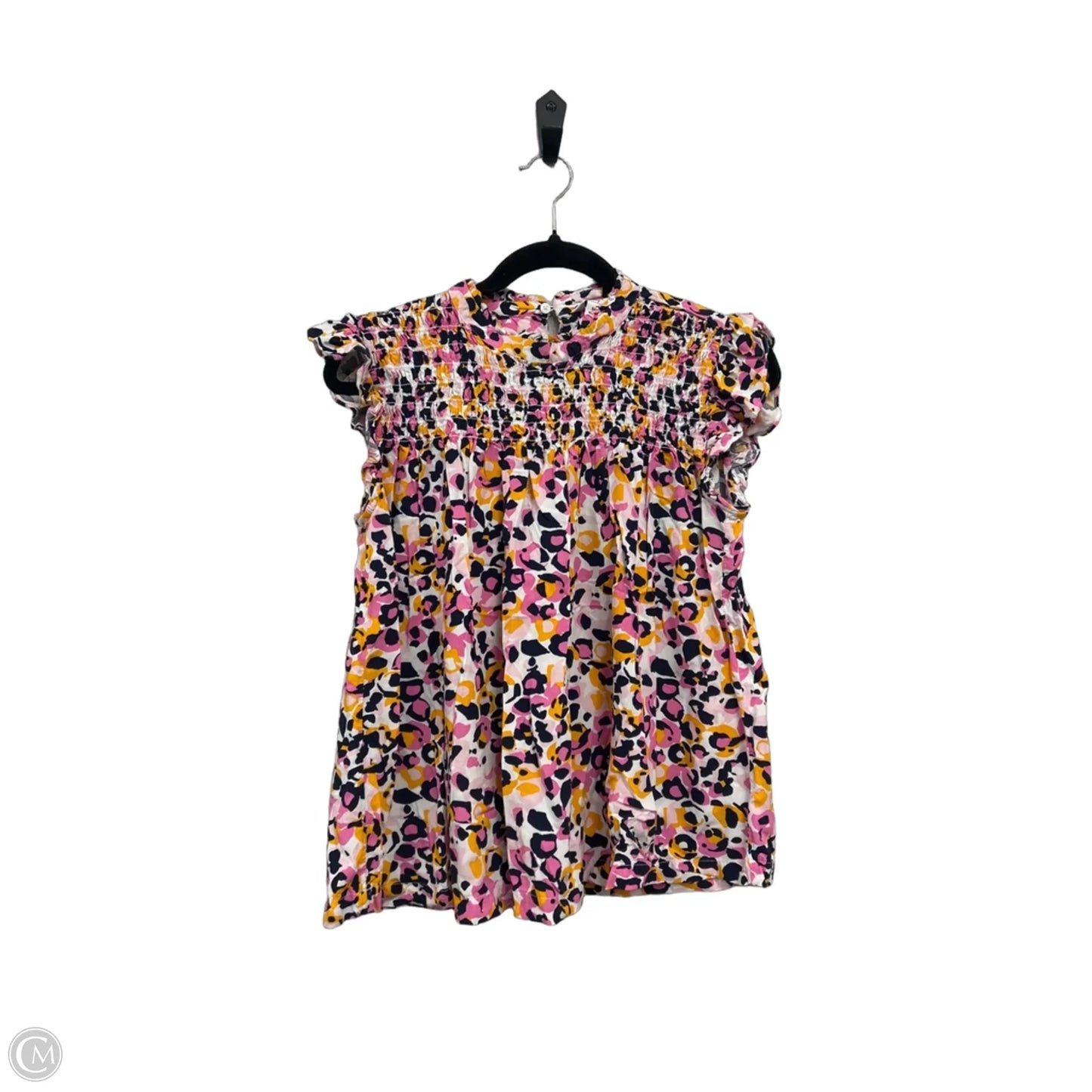 Blouse Short Sleeve By Crown And Ivy In Pink & Yellow, Size: M