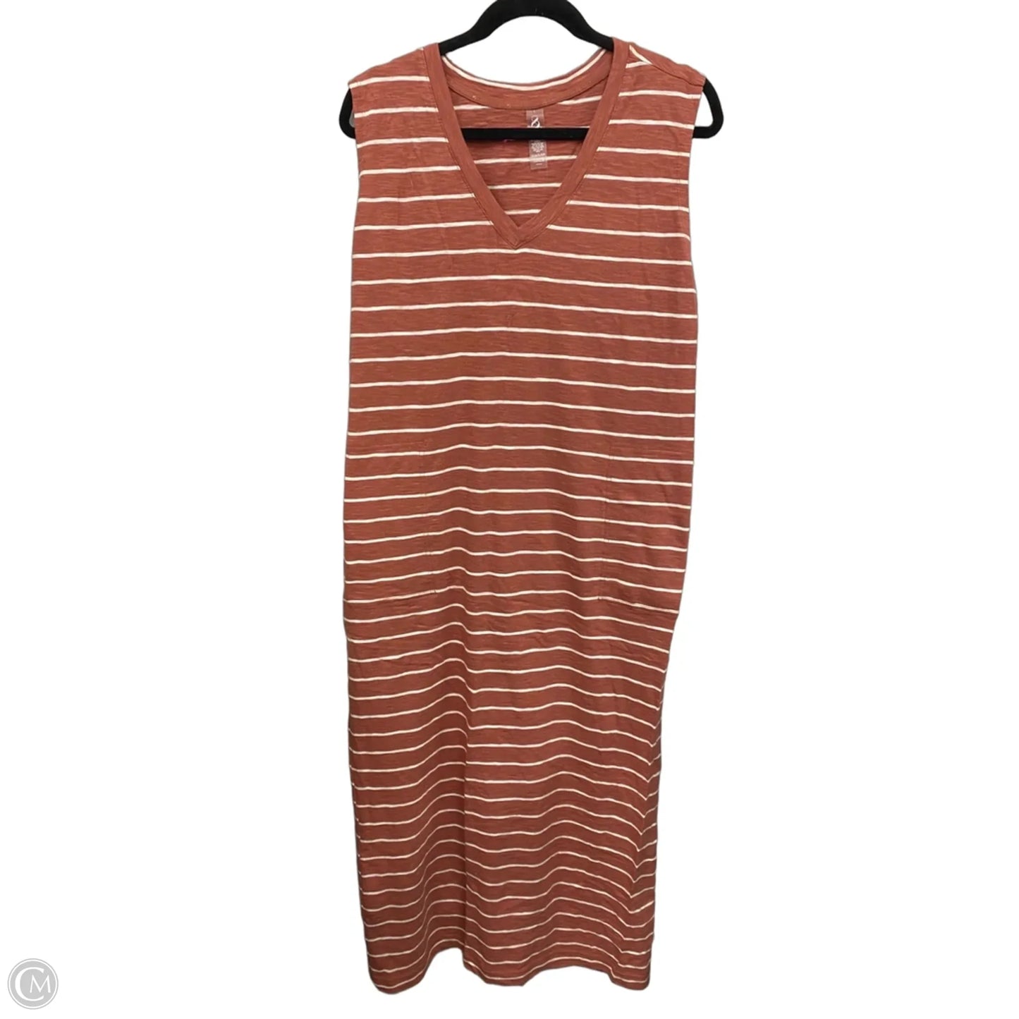 Dress Casual Maxi By Lou And Grey In Orange & White, Size: L