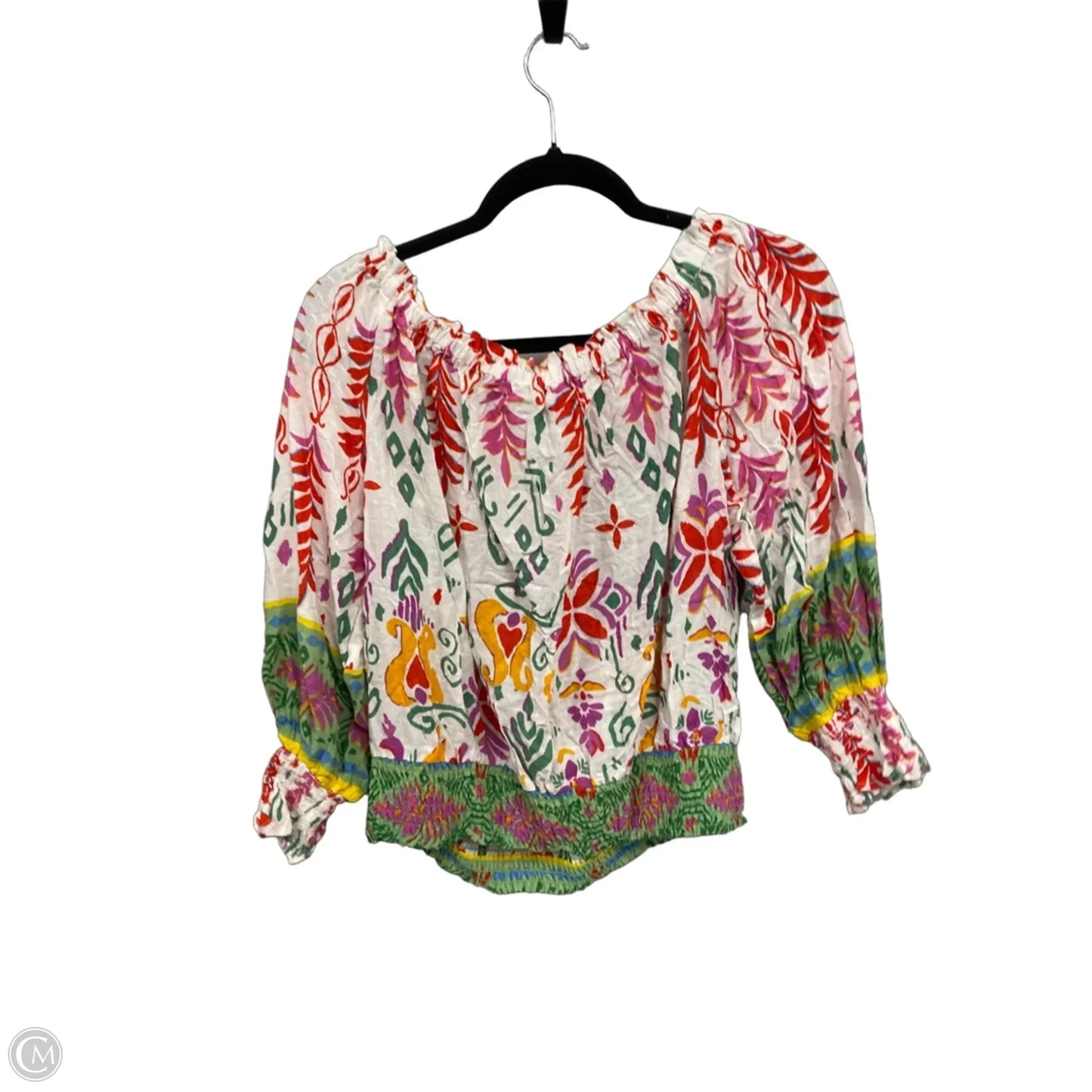 Blouse Long Sleeve By Cmc In Red & White, Size: L