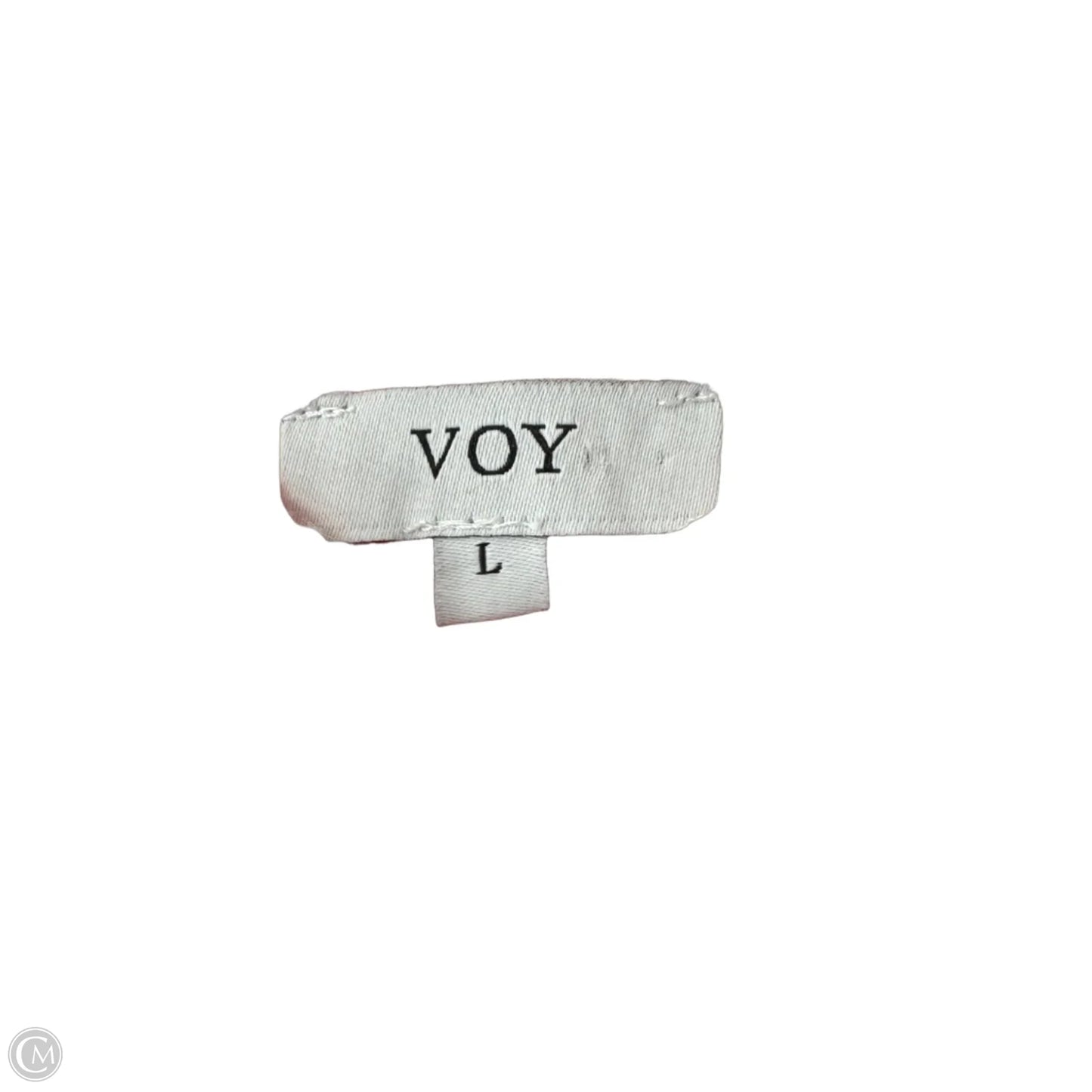 Blouse Short Sleeve By Voy In Orange & White, Size: L