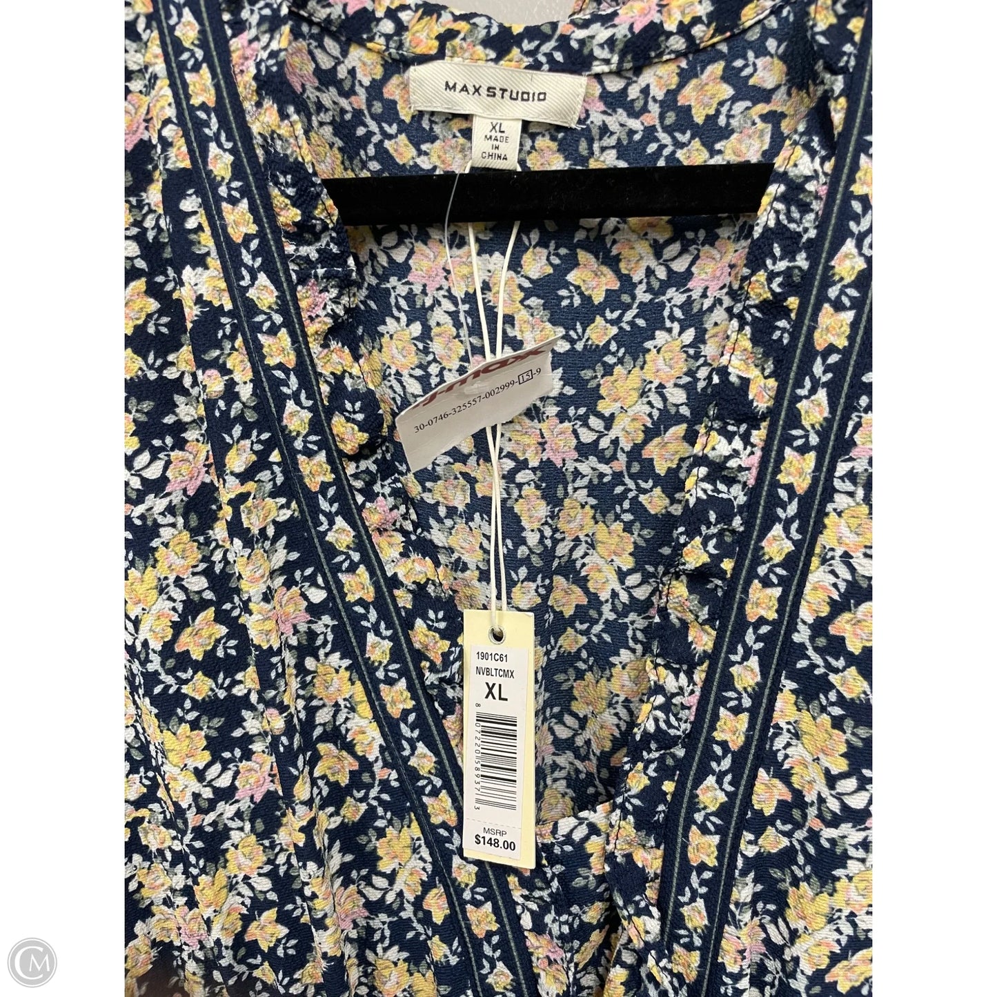 Dress Casual Maxi By Max Studio In Blue & Yellow, Size: Xl
