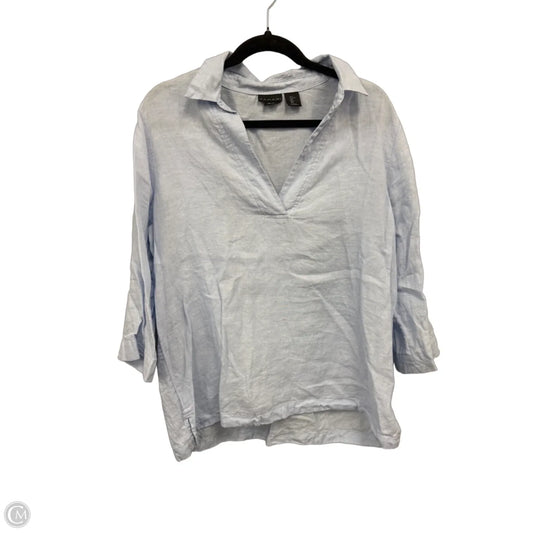 Blouse 3/4 Sleeve By Tahari In Blue, Size: L