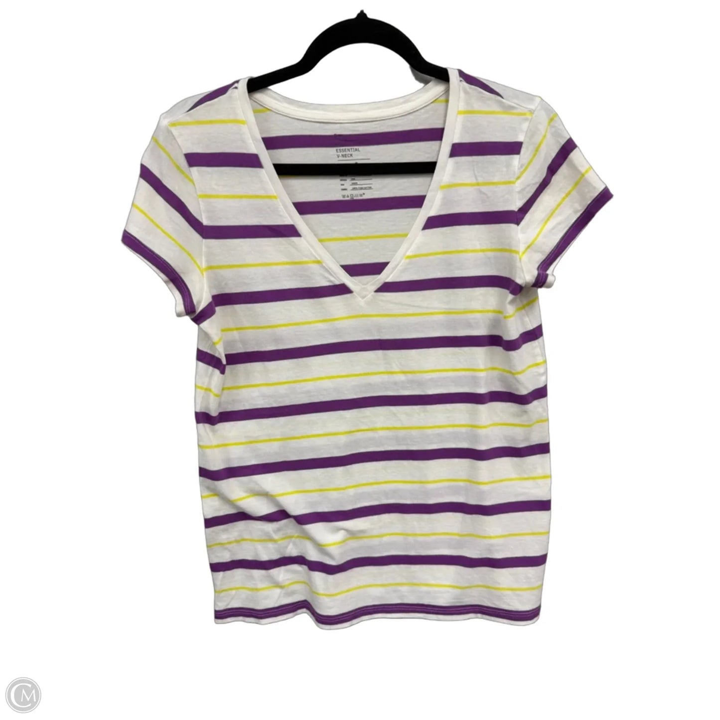 Top Short Sleeve Basic By Gap In Purple & Yellow, Size: S