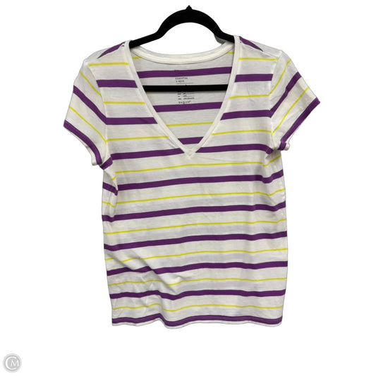 Top Short Sleeve Basic By Gap In Purple & Yellow, Size: S