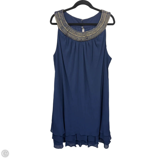 Dress Casual Short By Sl Fashions In Blue & Gold, Size: 22