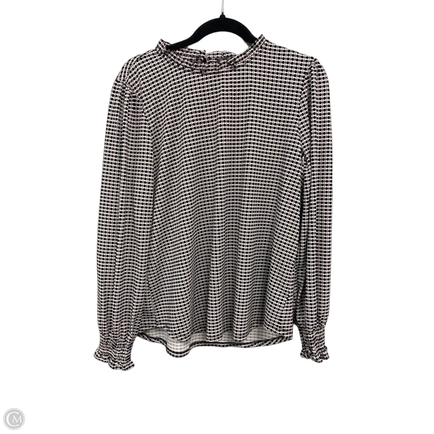 Blouse Long Sleeve By Adrianna Papell In Black & Tan, Size: Xl