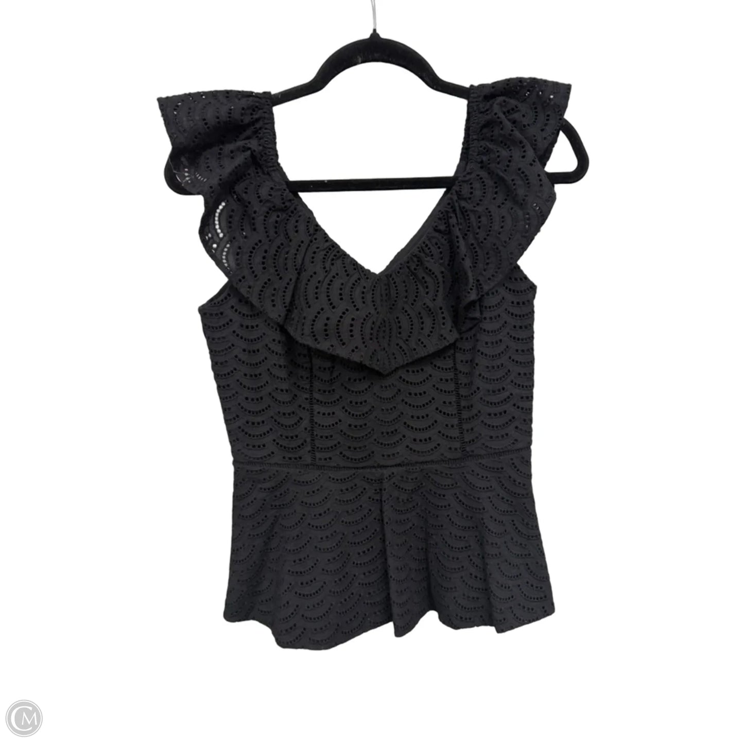 Blouse Short Sleeve By White House Black Market In Black, Size: 0