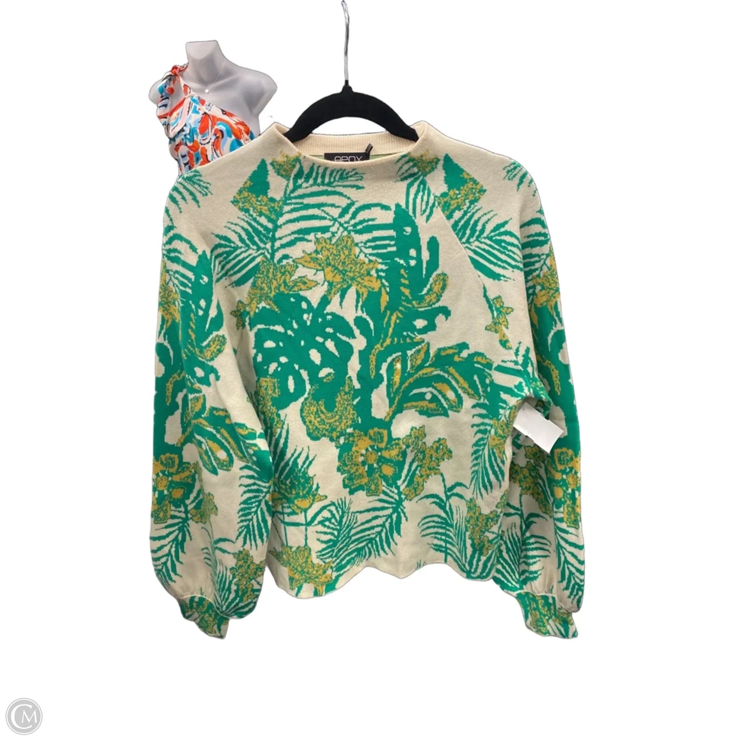 Sweater By Clothes Mentor In Green & Yellow, Size: S