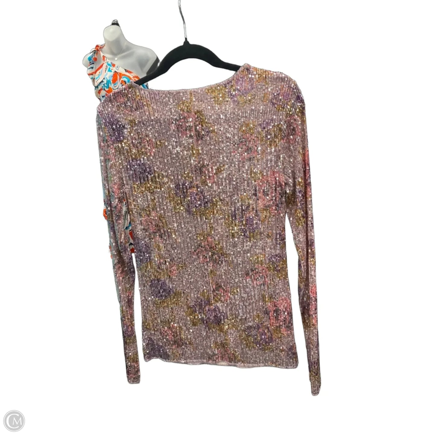 Blouse Long Sleeve By Free People In Pink & Purple, Size: M