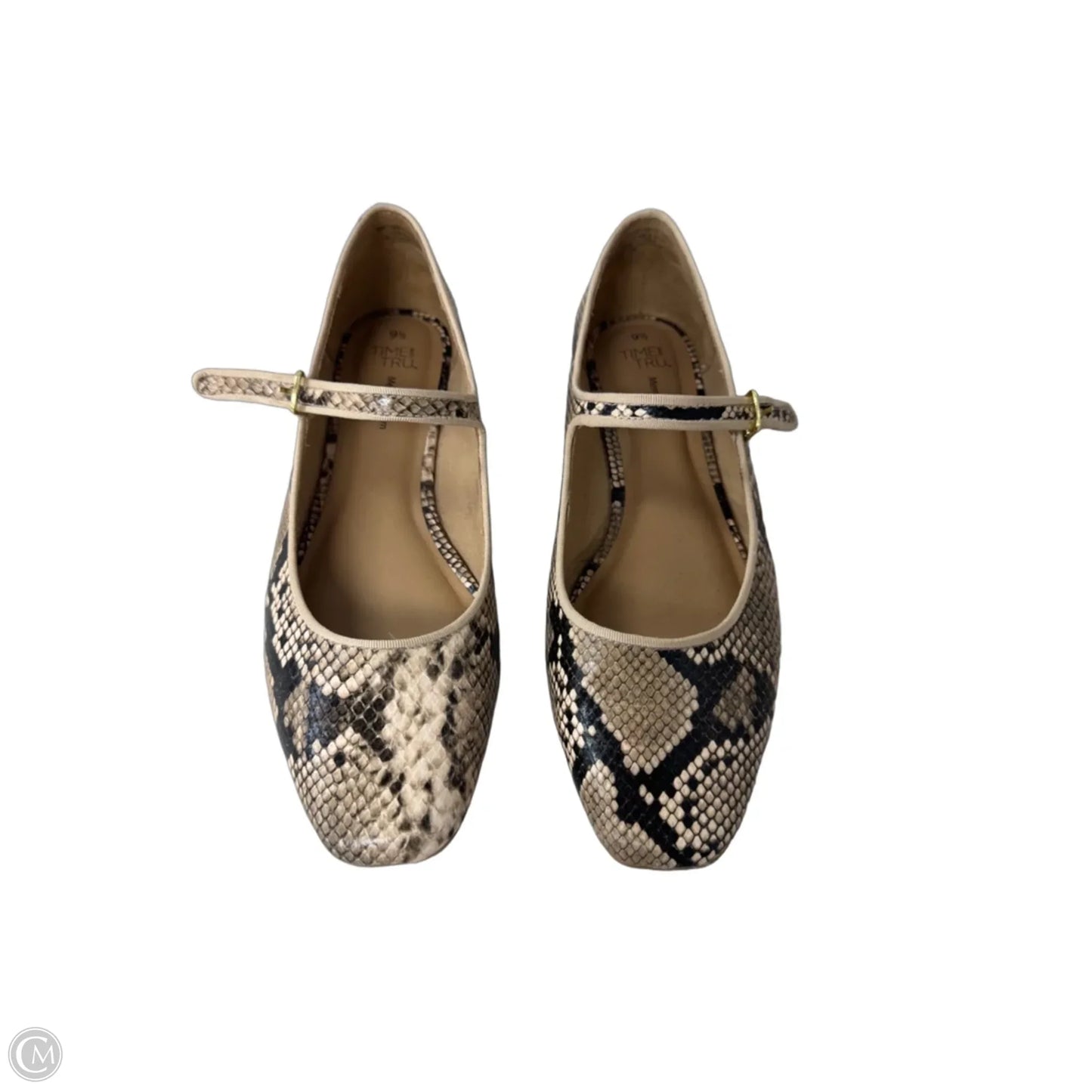 Shoes Flats By Time And Tru In Snakeskin Print, Size: 9.5