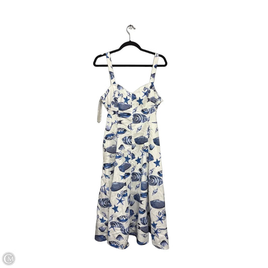 Dress Casual Midi By Avec Les Filles In Blue & White, Size: 10