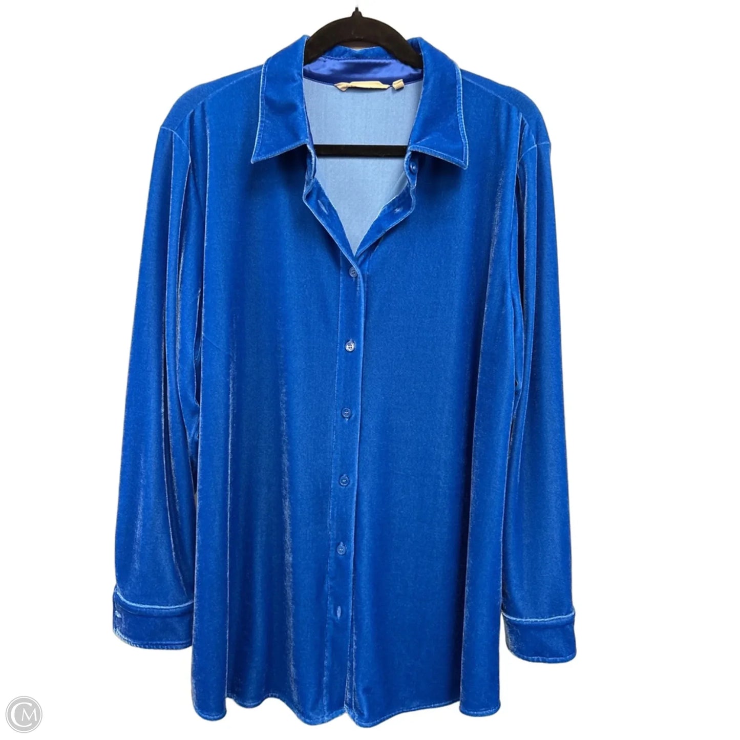Blouse Long Sleeve By Soft Surroundings In Blue, Size: Xl