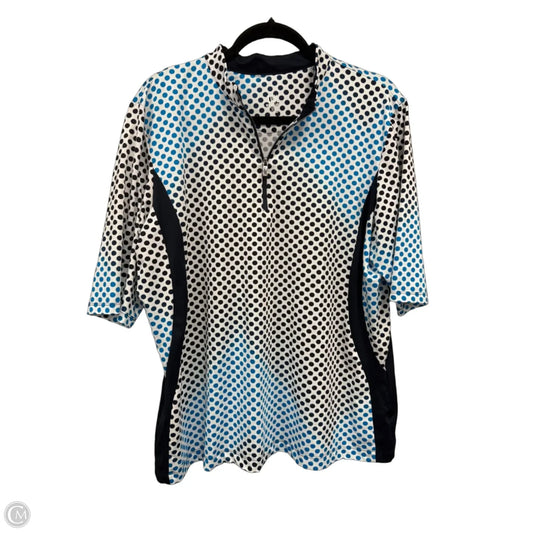 Athletic Top Short Sleeve By Tail In Black & Blue, Size: Xxl