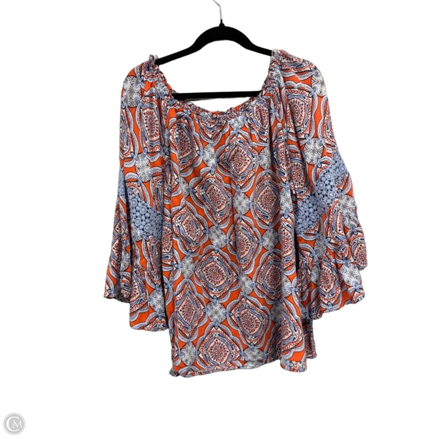 Top Short Sleeve By Crown And Ivy In Blue & Orange, Size: 2x