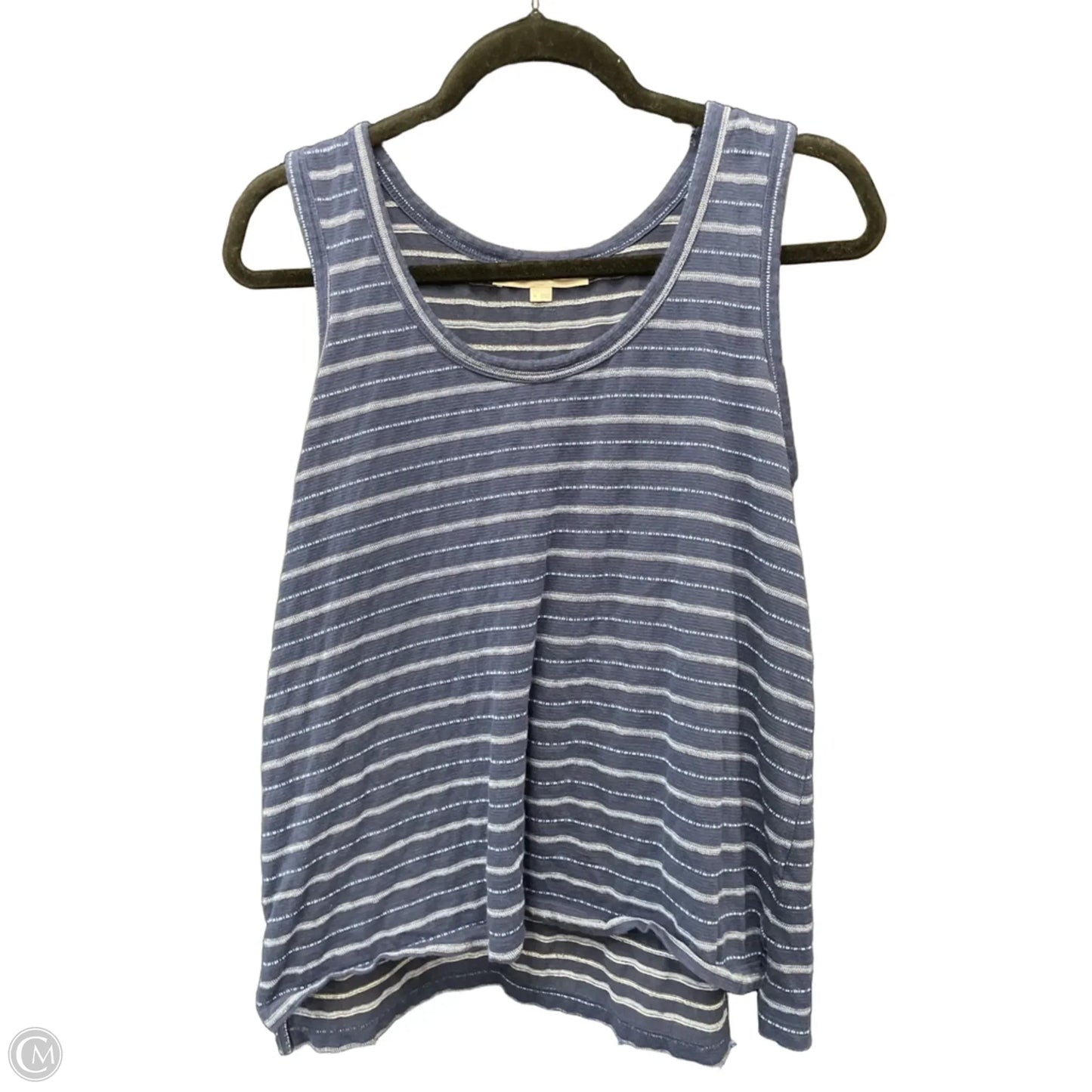 Top Sleeveless By Loft In Blue & White, Size: M