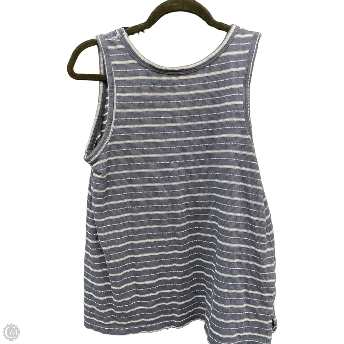 Top Sleeveless By Loft In Blue & White, Size: M