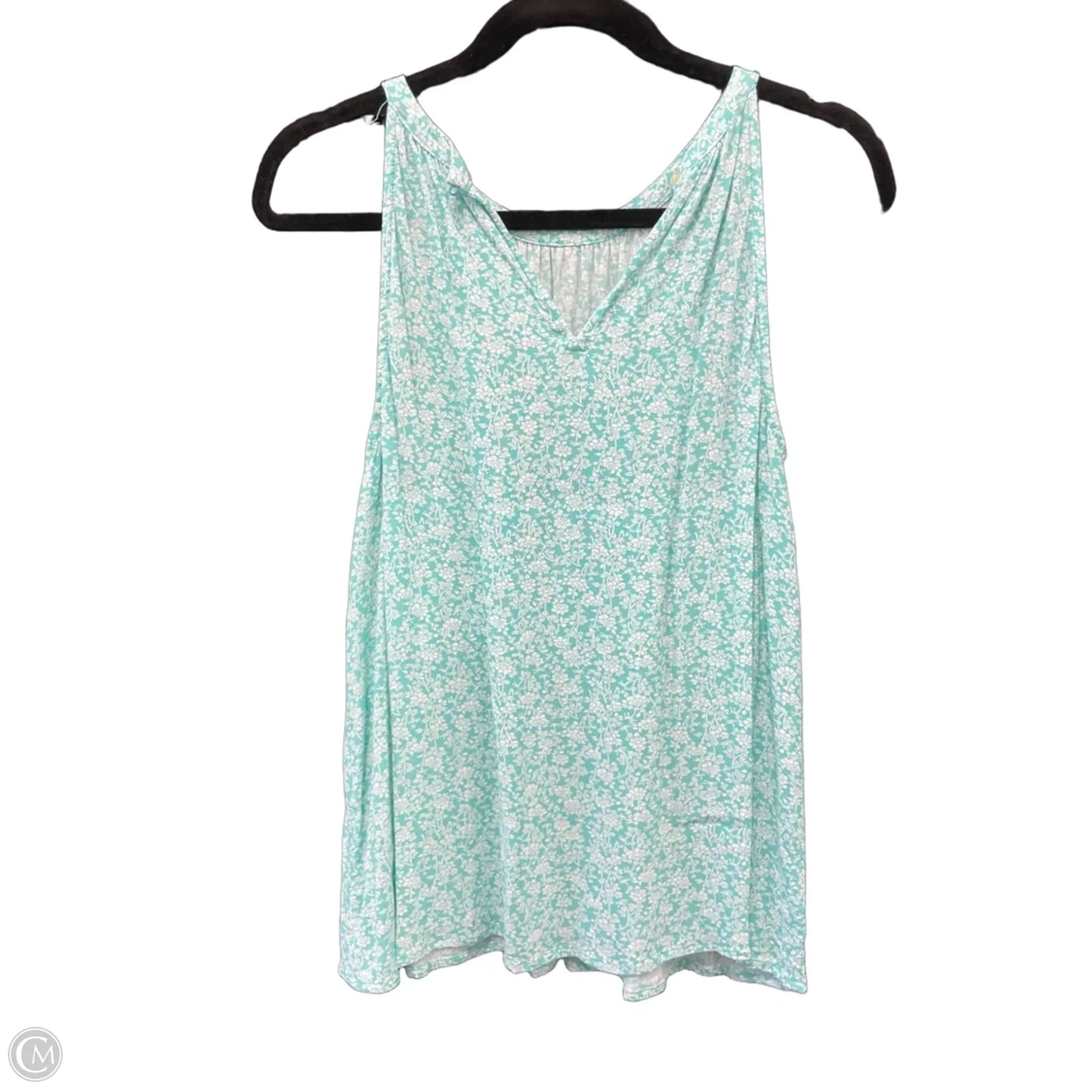 Blouse Sleeveless By Loft In Blue & White, Size: M