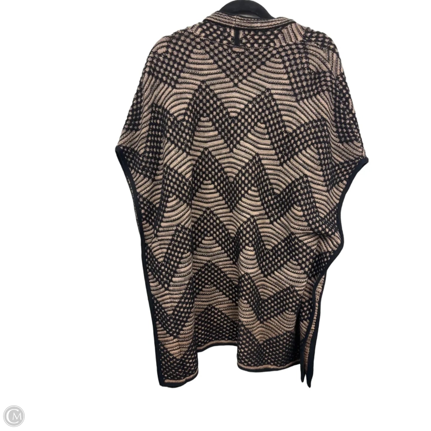 Sweater Cardigan By Nic + Zoe In Black & Tan, Size: Lp
