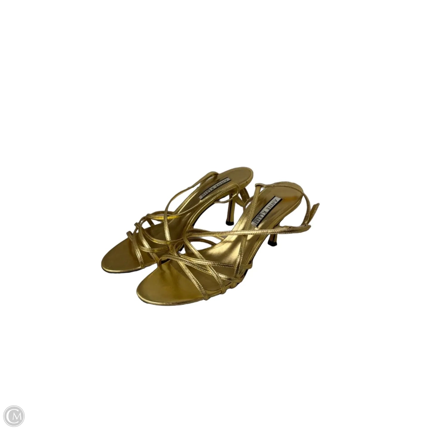 Sandals Heels Kitten By Anne Klein In Gold, Size: 8