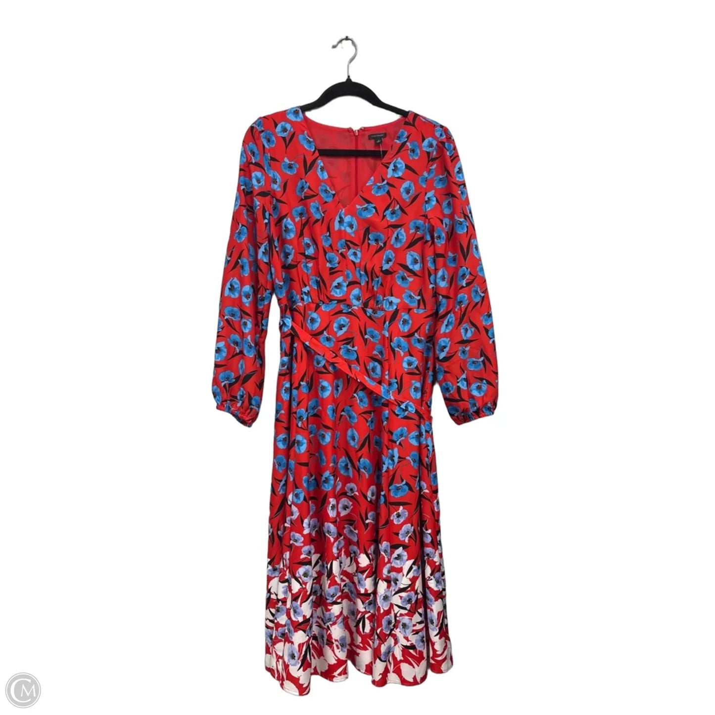 Dress Casual Maxi By Ann Taylor In Blue & Red, Size: 10