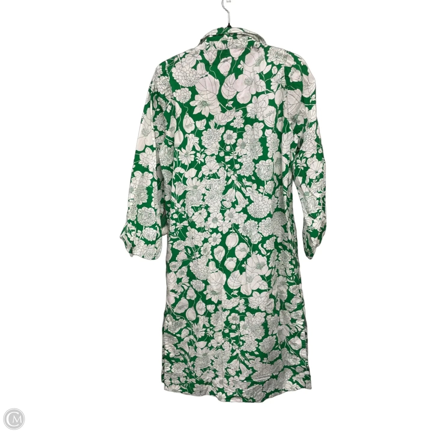 Dress Casual Midi By J. Crew In Green & White, Size: M