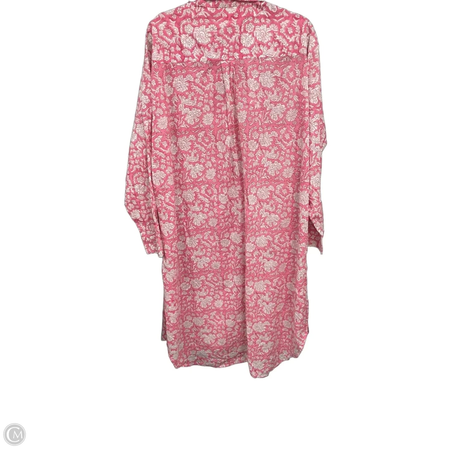 Dress Casual Midi By Cmc In Pink & White, Size: M